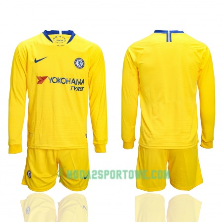 Koszulka Chelsea Dziecięcy Wyjazdowe Stroje Piłkarskie 2018/19 Długi Rękaw